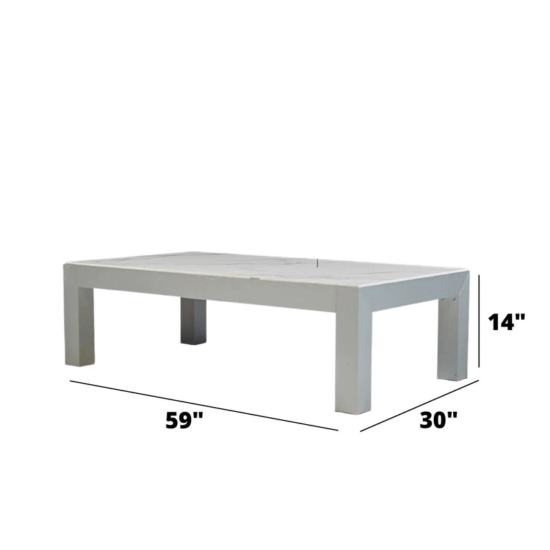Pampa Living Cachi Coffee Table 59"x30"x14" Neo Strata Argentum Riverwashed