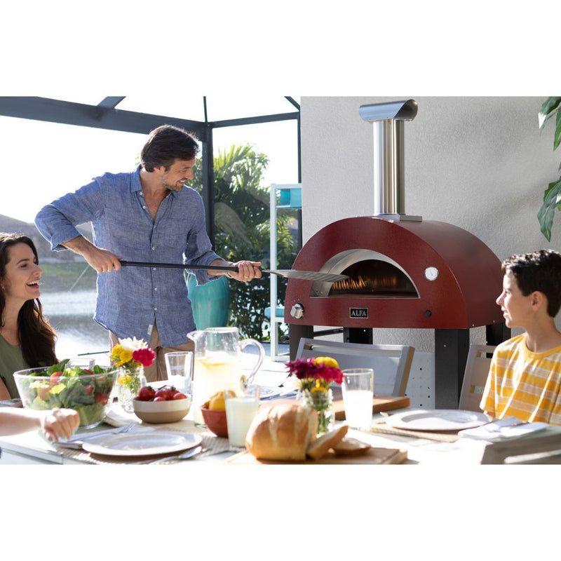 Alfa Moderno Ruby Red 2 Pizze Freestanding Gas Oven