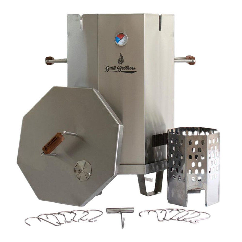 Grill Brothers BBQ Stainless Steel Charcoal Smoker Grill Barrel Large