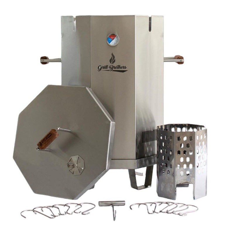 Grill Brothers BBQ Stainless Steel Charcoal Smoker Grill Barrel Mini