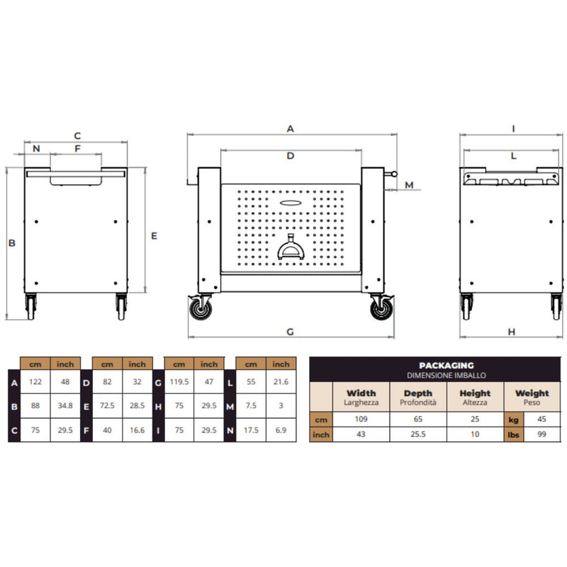 Alfa Wrinkle Black Base for Moderno & Classico 4 Pizze Oven