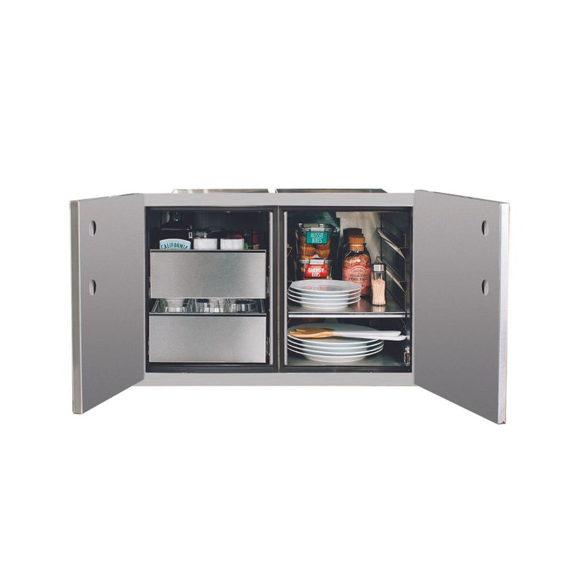 TrueFlame 36" 2-Drawer Dry Storage Pantry & Enclosed Cabinet Combo