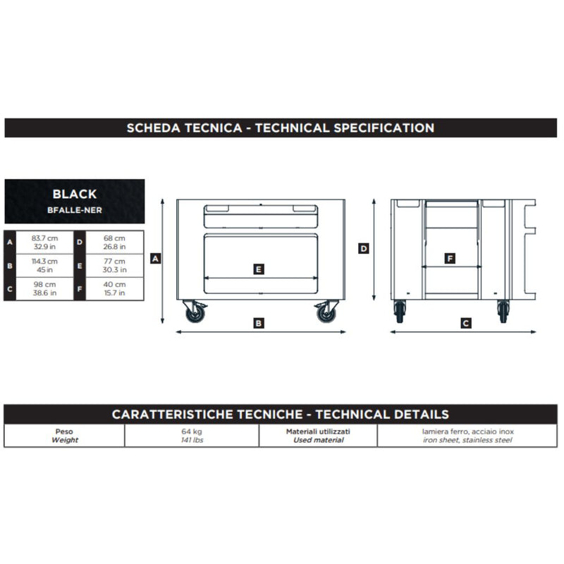 Alfa Black Base for Moderno 5 Pizze Oven