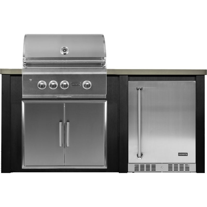 Haven Outdoor 72-Inch Outdoor Kitchen Island with 24-Inch Refrigerator spaces