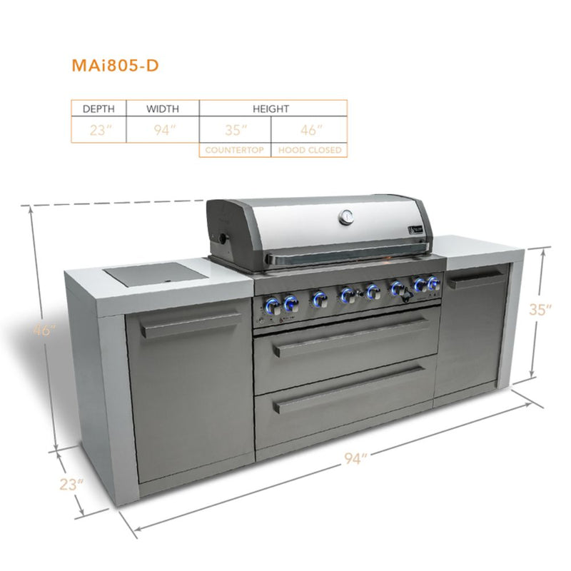 Mont Alpi MAi805-D 6-Burner Deluxe Island