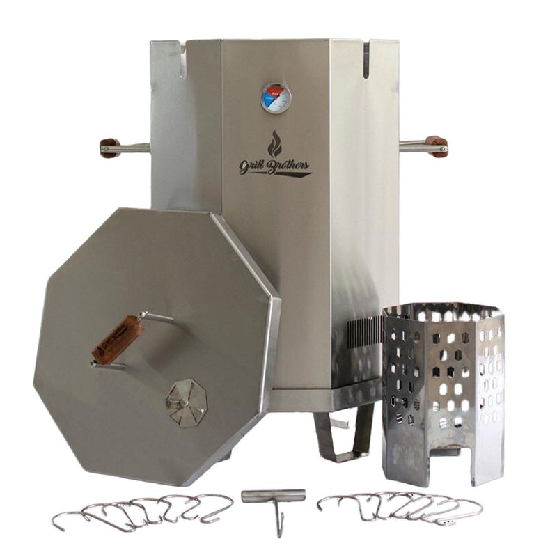 Grill Brothers BBQ Stainless Steel Charcoal Smoker Grill Barrel Small