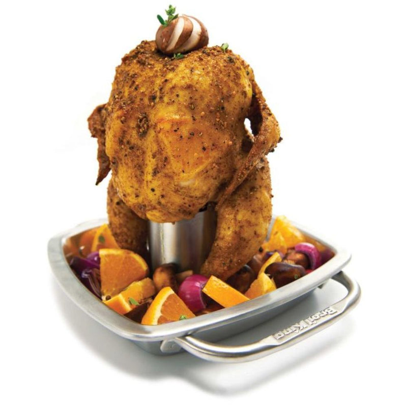Broil King 69133 Stainless Steel Chicken Roaster with Pan