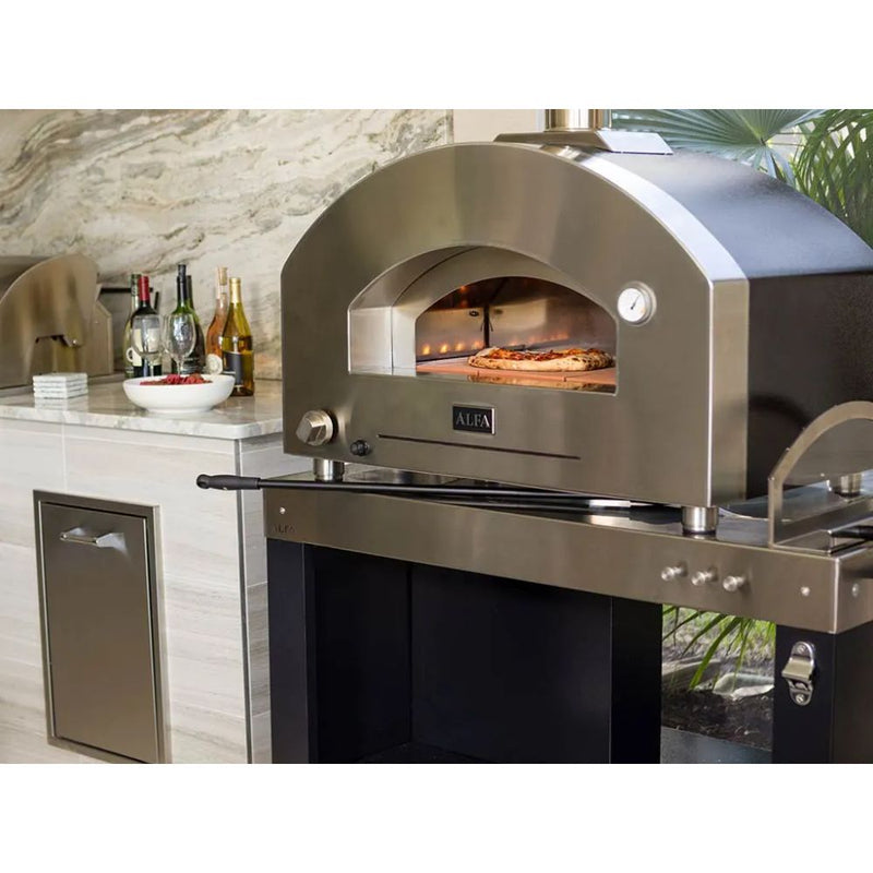 Alfa Futuro Wrinkle Black 2 Pizze Gas-Fired Pizza Oven
