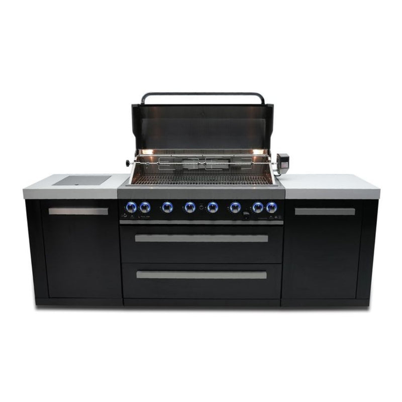 Mont Alpi MAi805-BSS Black Stainless Steel Island with 6-Burner Grill