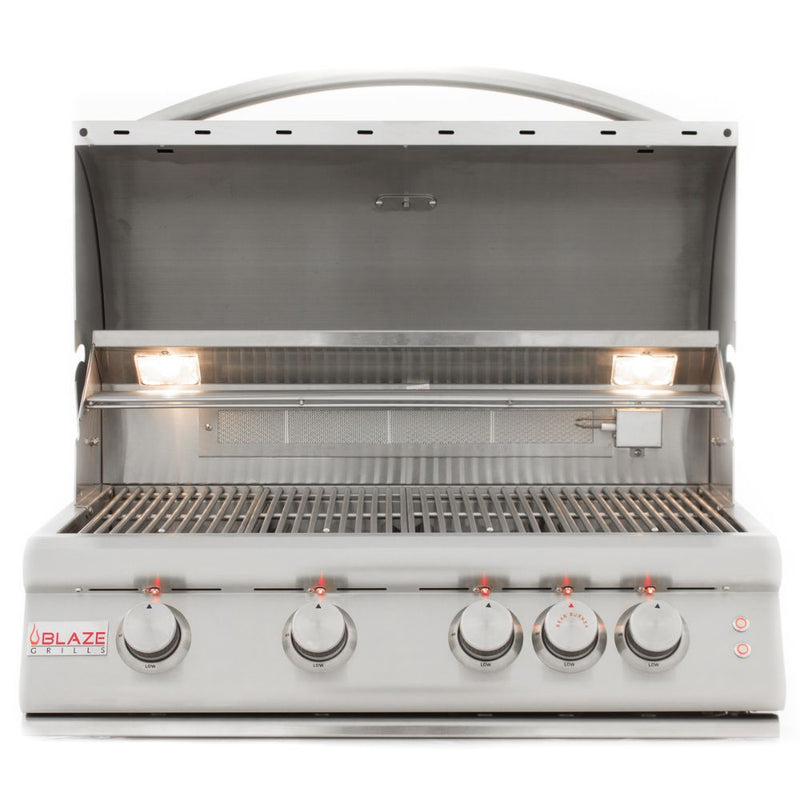 Blaze 32-Inch 4-Burner LTE+ Gas Grill with Rear Burner & Lighting System