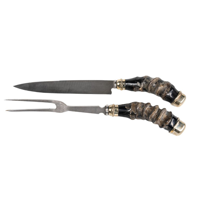 El Cedro BBQ 7.8" Knife & Fork Nickel Silver Antelope Set