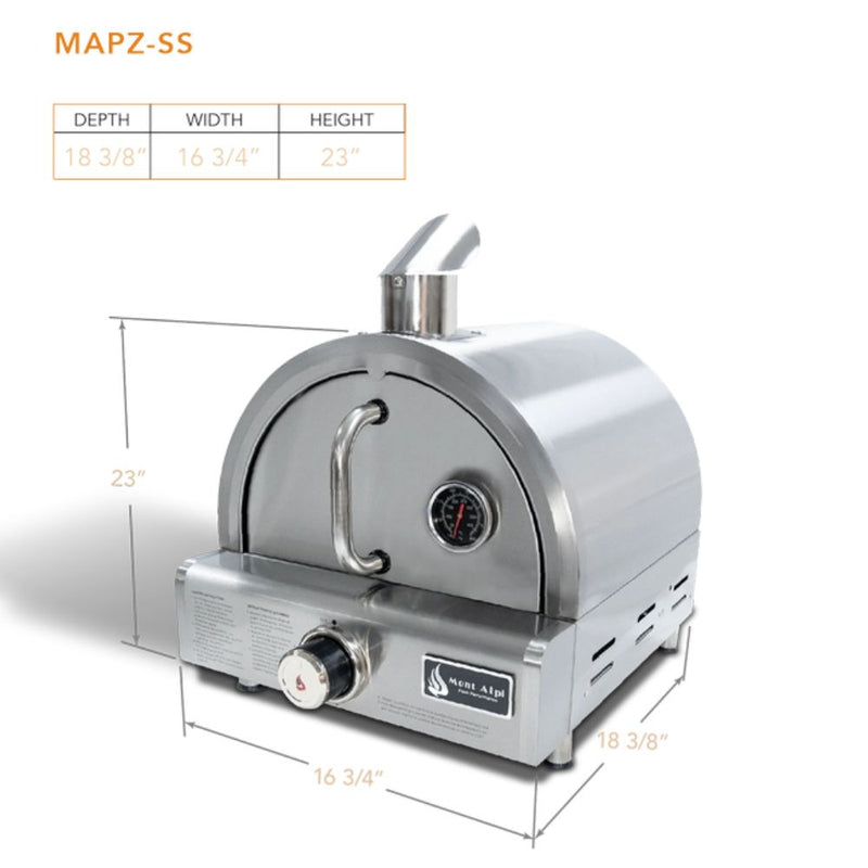 Mont Alpi MAPZ-SS Portable Propane Gas Outdoor Pizza Oven
