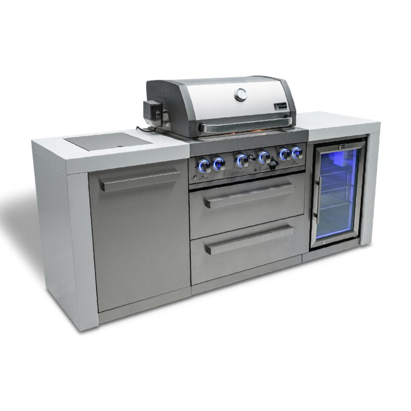 Mont Alpi MAi400-DFC 4-Burner Deluxe Island With a Fridge Cabinet