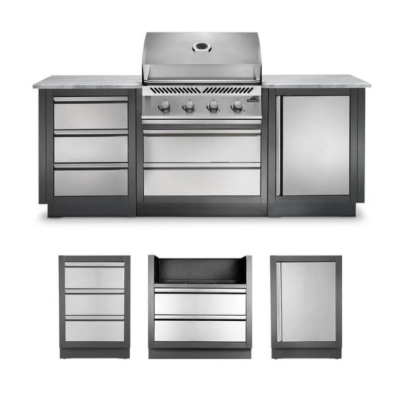 Napoleon Oasis 100 Outdoor Kitchen Island w/ Built-in 500 Series 32 Grill