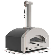 Alfa Futuro 4 Pizze Gas-Fired Pizza Oven - Silver Black | GW STORE