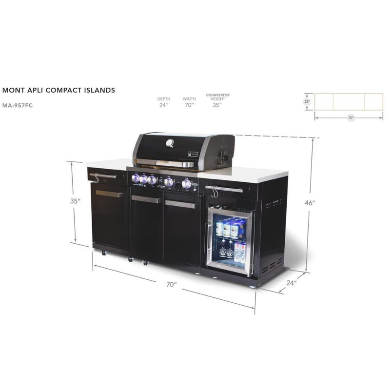Mont Alpi MA-957FC Compact Island with Fridge
