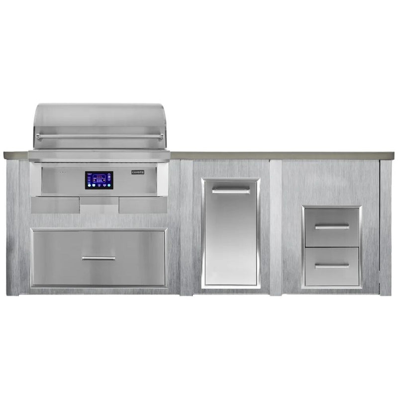 Haven 96-Inch Outdoor Kitchen Island with 36-Inch Pellet Grill & 2 Drawer Cabinet Cutouts