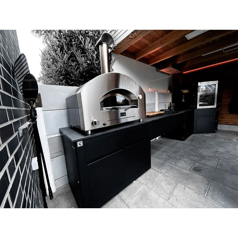 Alfa Futuro Wrinkle Black 2 Pizze Gas-Fired Pizza Oven