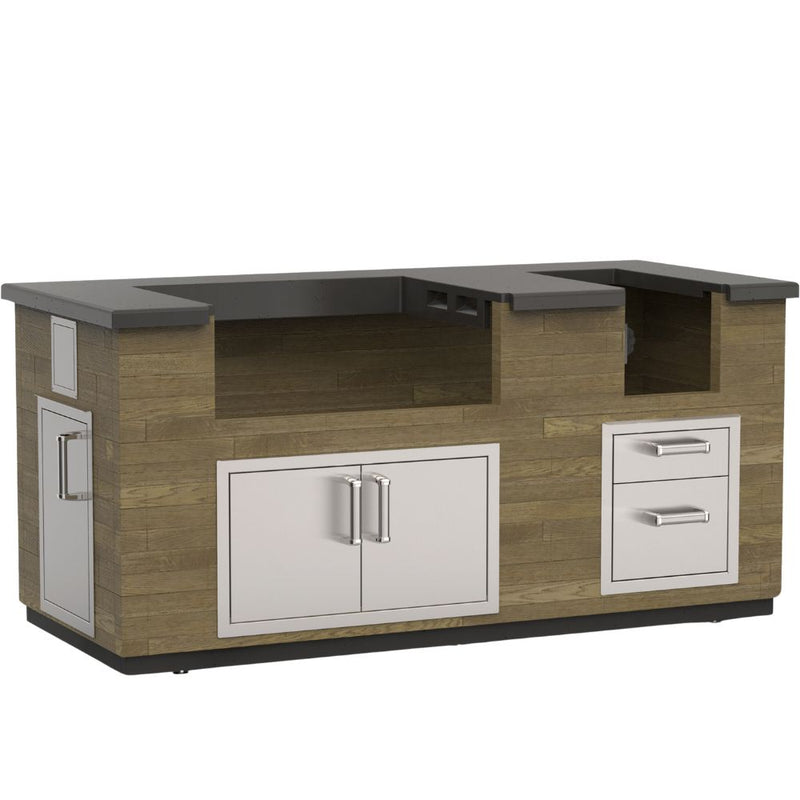 Fire Magic Reclaimed Wood 77-Inch Outdoor Kitchen Island Bundle