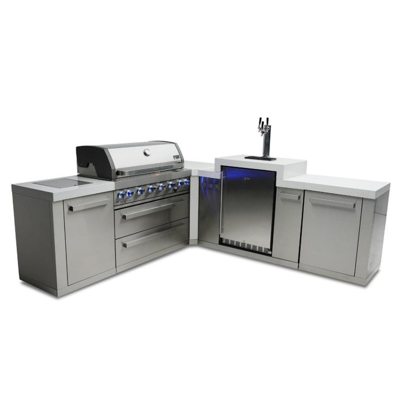 Mont Alpi MAi805-90KEG 6-Burner Island with 90-Degree Corner & Kegerator
