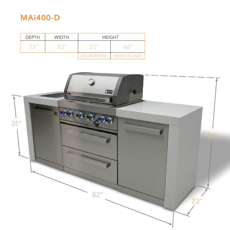 Mont Alpi MAi400-D 4-Burner Deluxe Island