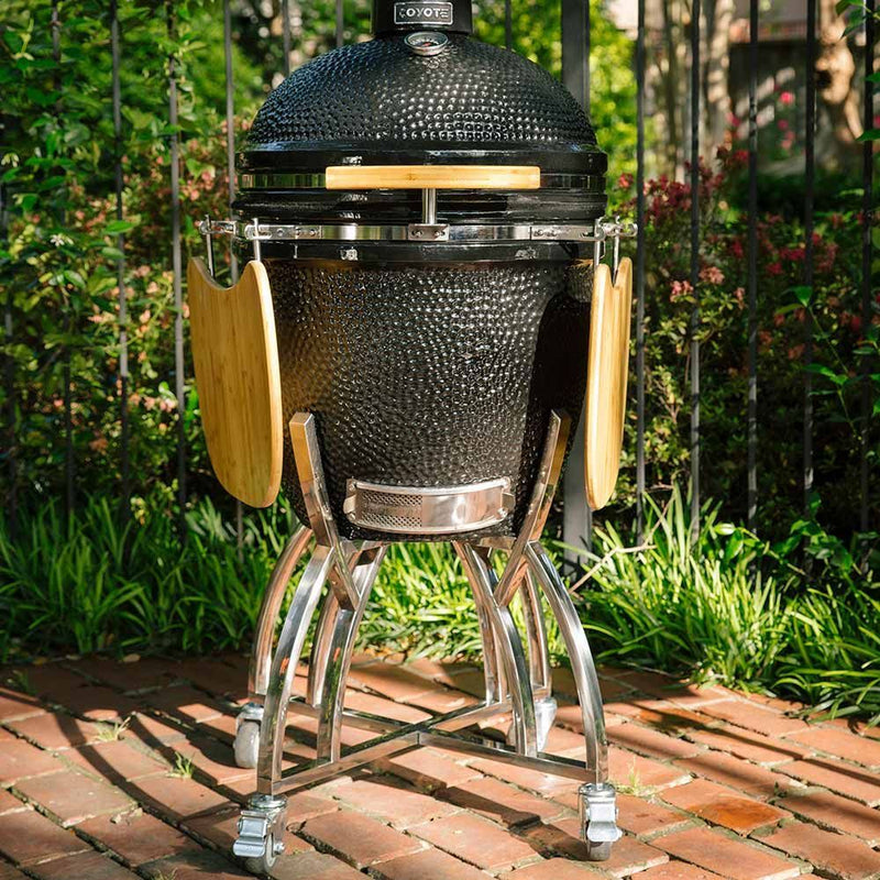 Coyote C1CHCS-CT Asado Smoker Stand with Side Shelves