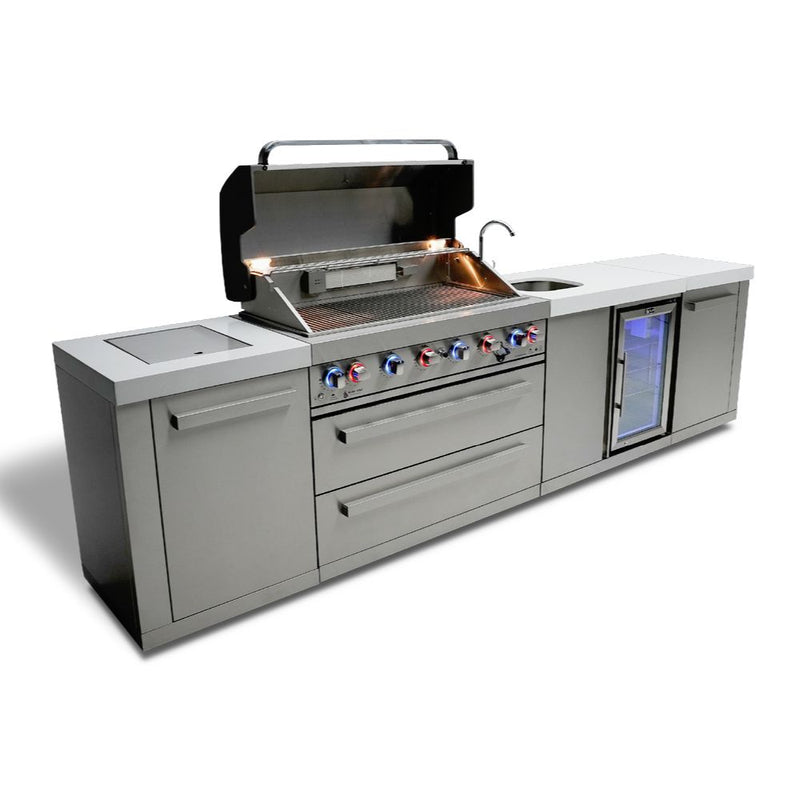 Mont Alpi MAi805-BEV Propane 6-Burner Island with Beverage Center