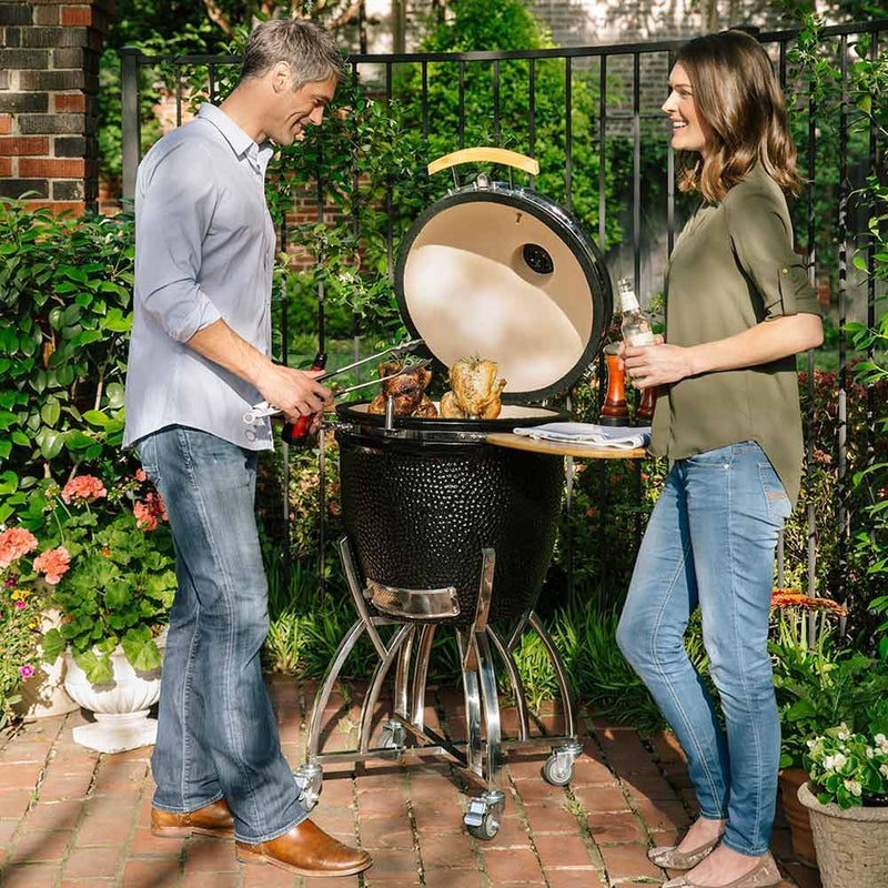 Coyote C1CHCS-CT Asado Smoker Stand with Side Shelves