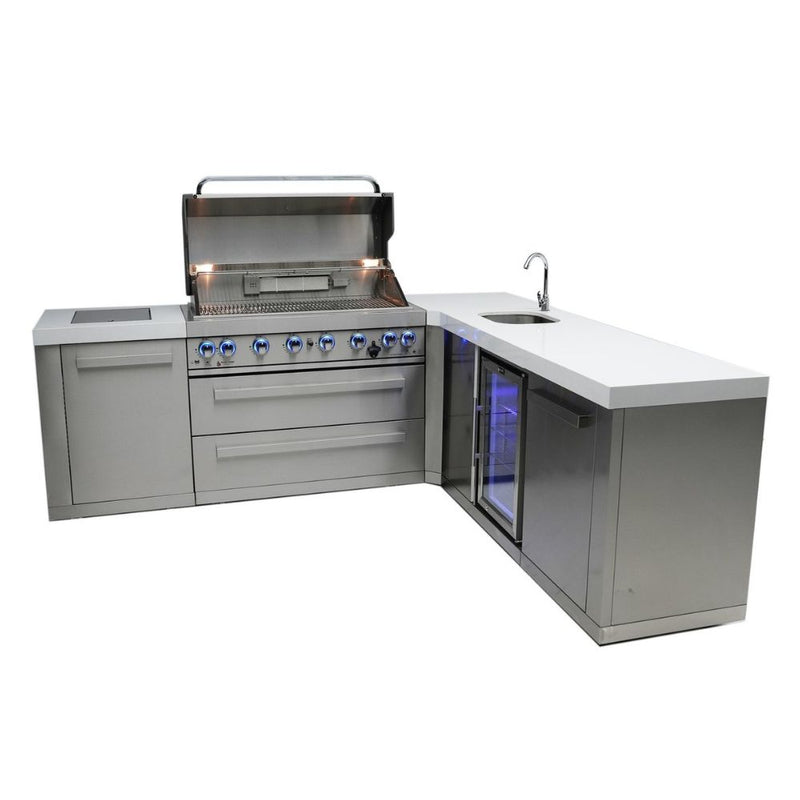 Mont Alpi MAi805-90BEV 6-Burner Island With 90-Degree Corner & Beverage Center