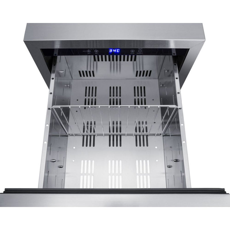 Summit ADRD18OS 18" Wide Outdoor 2-Drawer All-Refrigerator, ADA Compliant