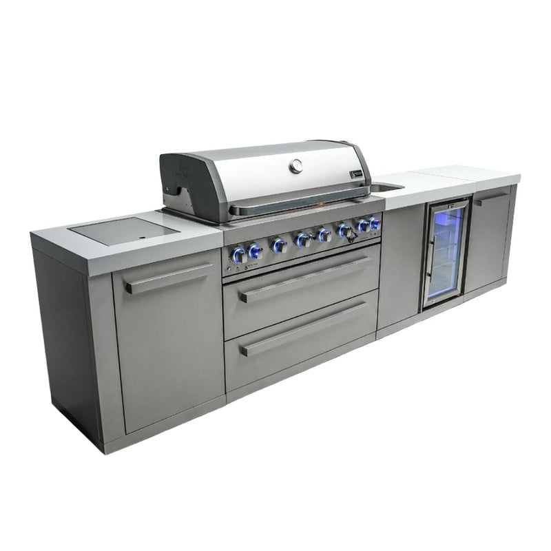 Mont Alpi MAi805-BEV Propane 6-Burner Island with Beverage Center