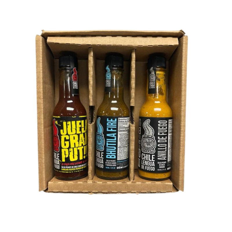 Chile Lengua de Fuego Macho Challenge Super Hot Sauce Bundle