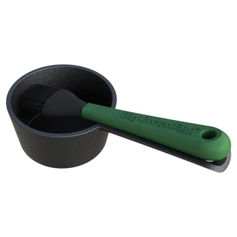 Big Green Egg 117663 Cast Iron Sauce Pot with Basting Brush