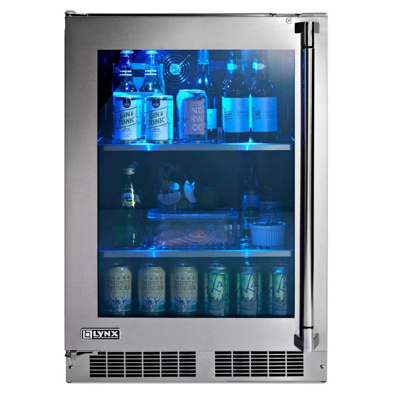 Lynx 24-Inch Outdoor Refrigerator with Glass Door