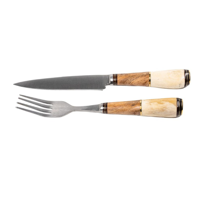 El Cedro 5.5" Knife & Fork Nickel Silver Combined Wood Set