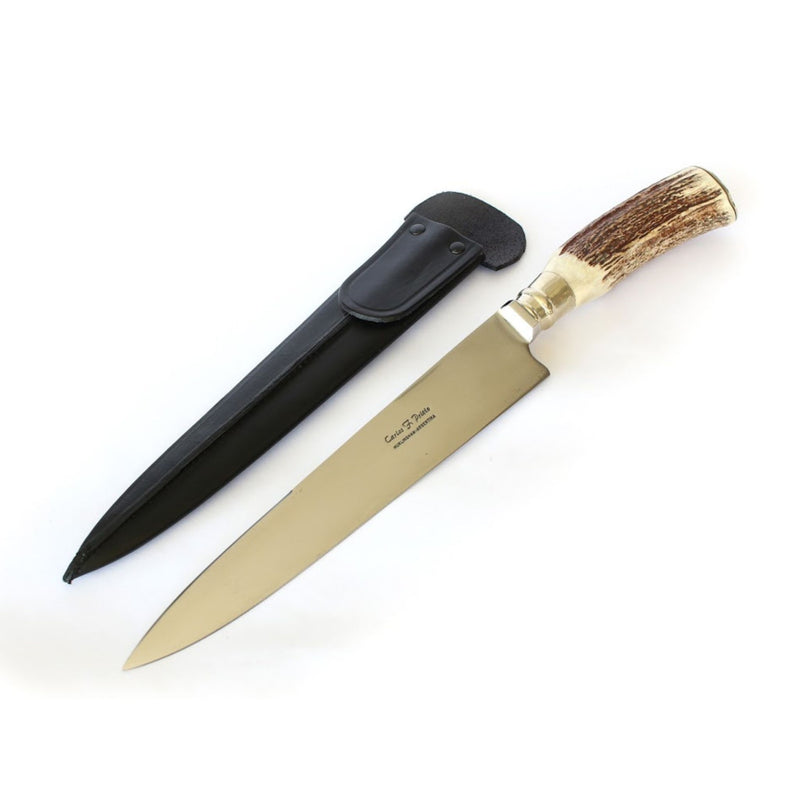 Authentic Argentinean Knife - Creole Deer Antler Handle 10'' Prieto
