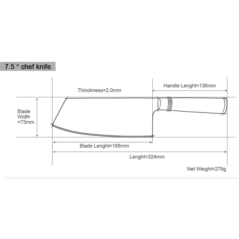 Luxury Blue Damascus Premium Clever 7.5 Inch Blade