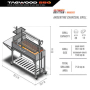 Tagwood BBQ03SS Freestanding Santa Maria Argentine Grill With 6" Casters | GW STORE