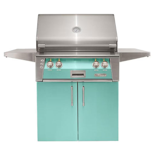 Alfresco 30-Inch Stainless Steel Freestanding Gas Grill w/ Rotisserie in Light Green | GW STORE