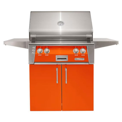 Alfresco 30-Inch Stainless Steel Freestanding Gas Grill w/ Rotisserie in Luminous Orange | GW STORE