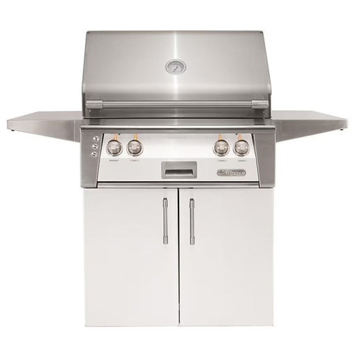 Alfresco 30-Inch Stainless Steel Freestanding Gas Grill w/ Rotisserie in Signal White | GW STORE