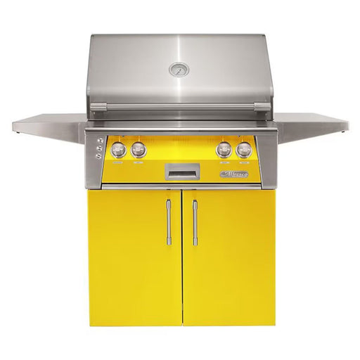 Alfresco 30-Inch Stainless Steel Freestanding Gas Grill w/ Rotisserie in Traffic Yellow | GW STORE