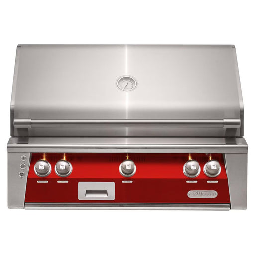 Alfresco 36-Inch Built-In Stainless Steel Gas Grill w/ Rotisserie in Carmine Red | GW STORE