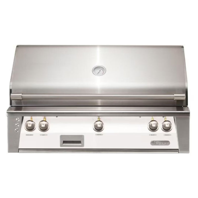 Alfresco 42-Inch Built-in Stainless Steel Gas Grill w/ Rotisserie & Sear Zone in Matte Signal White | GW STORE