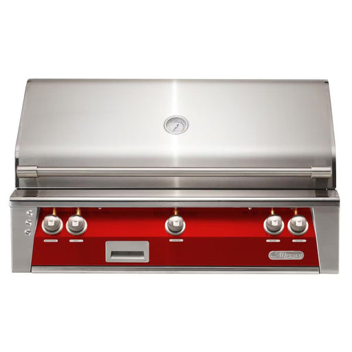 Alfresco 42-Inch Built-in Stainless Steel Gas Grill w/ Rotisserie in Carmine Red | GW STORE