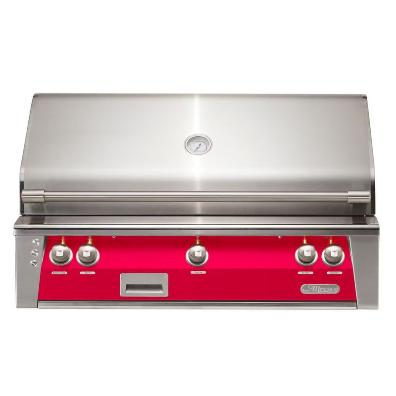 Alfresco 42-Inch Built-in Stainless Steel Gas Grill w/ Rotisserie in Raspberry Red | GW STORE