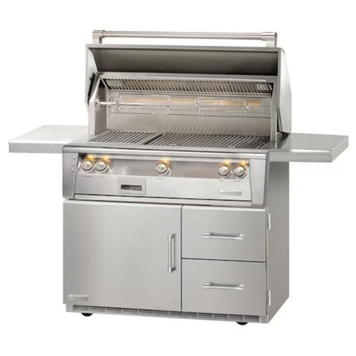 Alfresco 42-Inch Stainless Steel Freestanding Gas Grill w/ Refrigerated Cart, Rotisserie & Sear Zone | GW STORE
