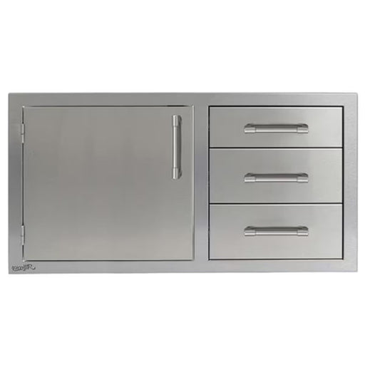 Alfresco 42-Inch Stainless Steel Left-Hinged Door & Triple Drawers Combo | GW STORE