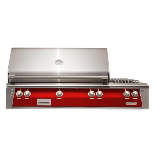 Alfresco 56-Inch Deluxe Built-in Stainless Steel Gas Grill w/ Rotisserie, Sear Zone & Side Burner in Carmine Red | GW STORE