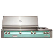 Alfresco 56-Inch Deluxe Built-in Stainless Steel Gas Grill w/ Rotisserie, Sear Zone & Side Burner in Light Green | GW STORE